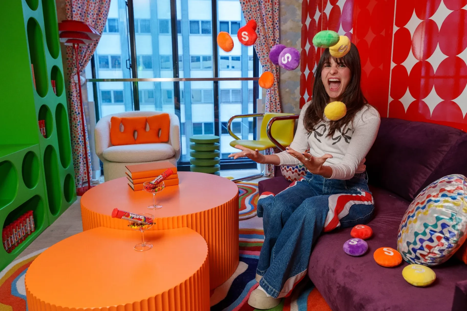 Brand photography for Skittles NYC Micro Apartment Contest, commercial editorial